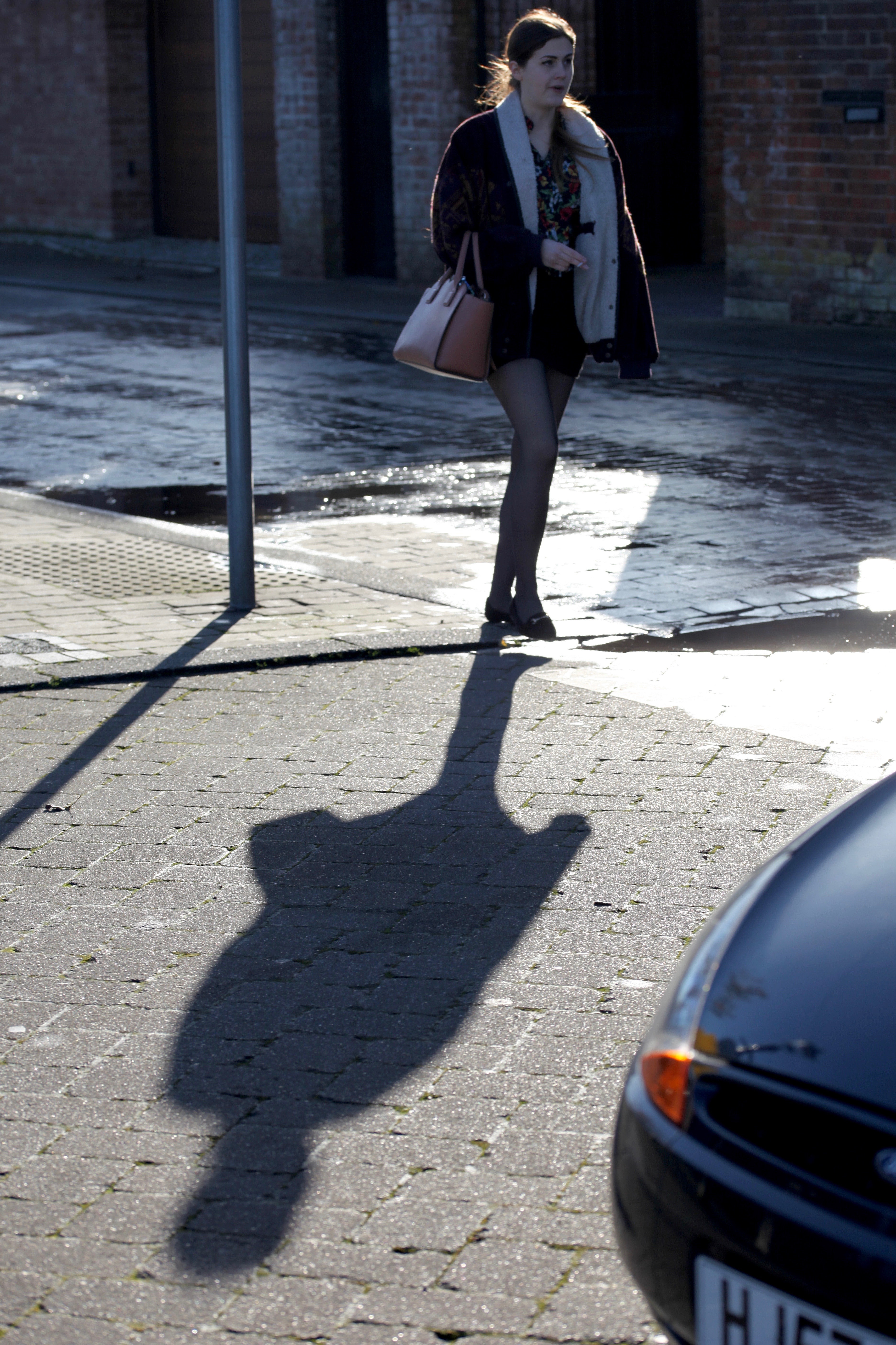Shadow of young woman