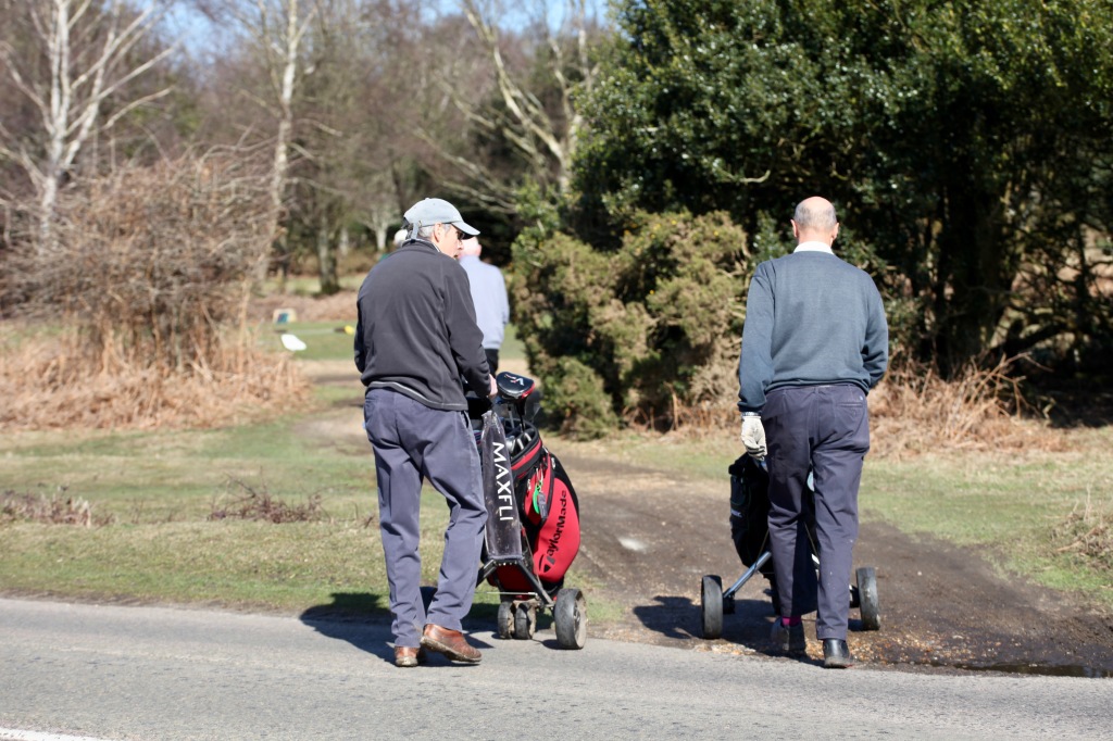 Golfers having crossed Burley Road