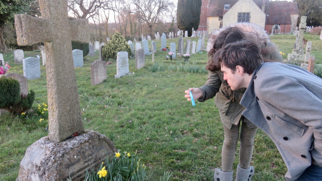 Dillon and Flo at Conan Doyle's grave