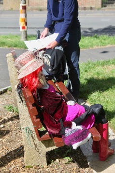 Duchess of Cornwall on bench
