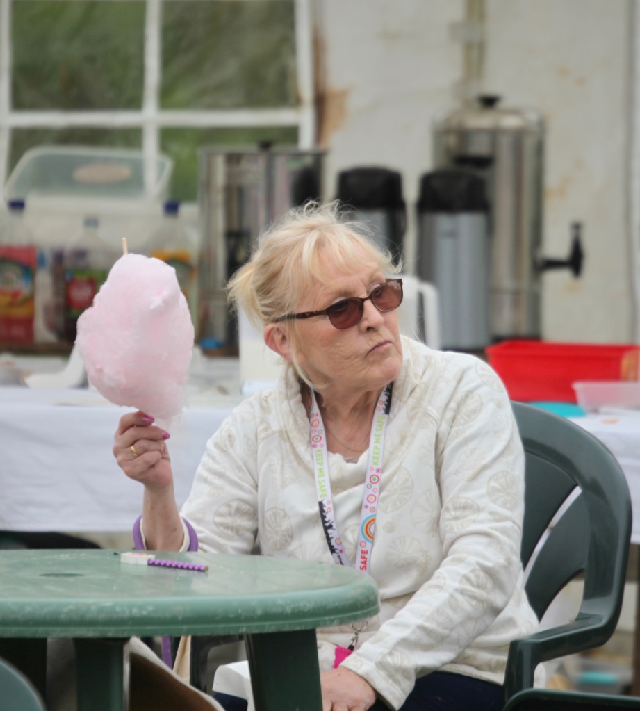 Woman with candyfloss